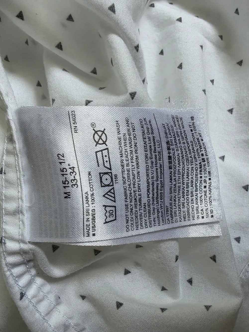 ​Banana Republic Non-Iron Classic Fit Button Down Shirt White Black Triangle Pri
